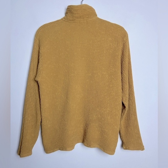 DONNI. Honey Waffle 1/4 Zip Pullover 100% Cotton Long Sleeve Top Size M - Picture 6 of 8